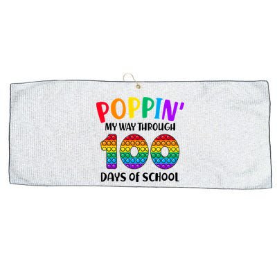 Poppin My Way Through 100 Days Of School Kids 100th Day Pop Large Microfiber Waffle Golf Towel