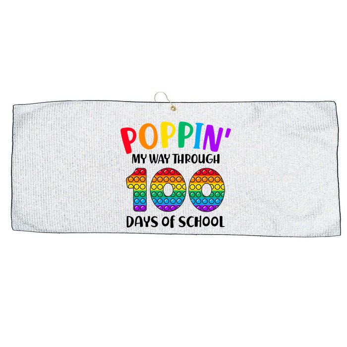 Poppin My Way Through 100 Days Of School Kids 100th Day Pop Large Microfiber Waffle Golf Towel