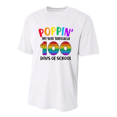 Poppin My Way Through 100 Days Of School Kids 100th Day Pop Youth Performance Sprint T-Shirt
