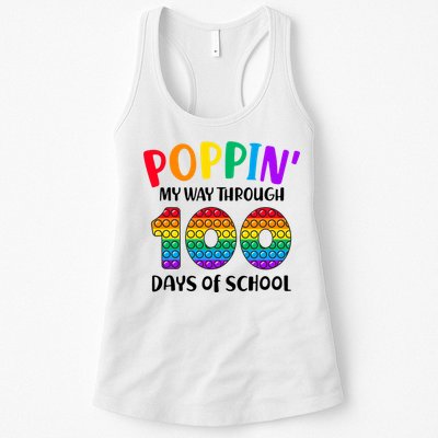 Poppin My Way Through 100 Days Of School Kids 100th Day Pop Womens Tank Top