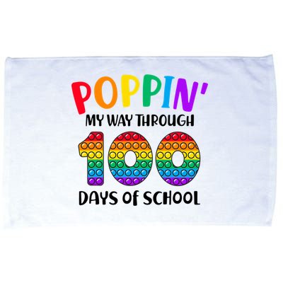 Poppin My Way Through 100 Days Of School Kids 100th Day Pop Microfiber Hand Towel