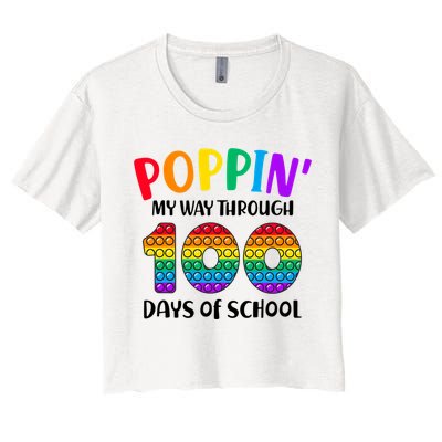Poppin My Way Through 100 Days Of School Kids 100th Day Pop Crop Top
