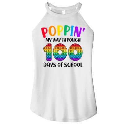 Poppin My Way Through 100 Days Of School Kids 100th Day Pop Women's Perfect Tri Rocker Tank