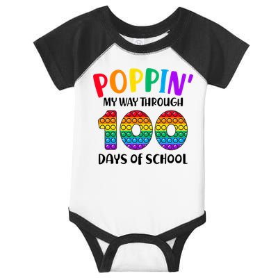 Poppin My Way Through 100 Days Of School Kids 100th Day Pop Infant Baby Jersey Bodysuit