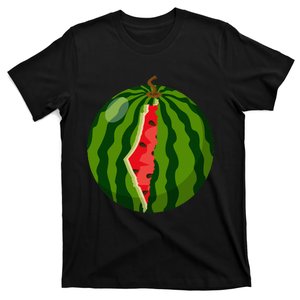 Palestine Map Watermelon Arabic Calligraphy  T-Shirt