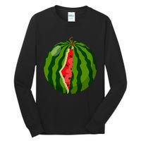 Palestine Map Watermelon Arabic Calligraphy  Tall Long Sleeve T-Shirt