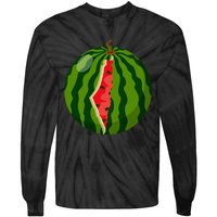 Palestine Map Watermelon Arabic Calligraphy  Tie-Dye Long Sleeve Shirt