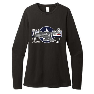 P51 Mustang Ww2 Womens CVC Long Sleeve Shirt