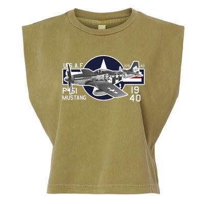 P51 Mustang Ww2 Garment-Dyed Women's Muscle Tee