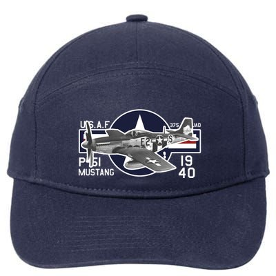 P51 Mustang Ww2 7-Panel Snapback Hat