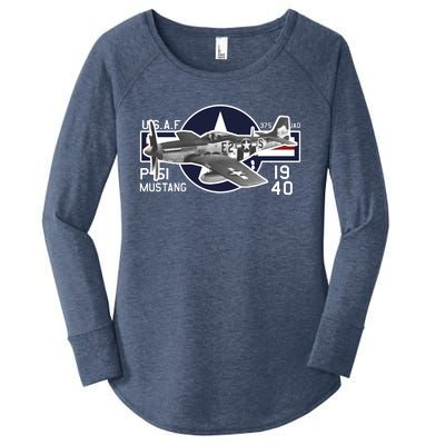 P51 Mustang Ww2 Women's Perfect Tri Tunic Long Sleeve Shirt