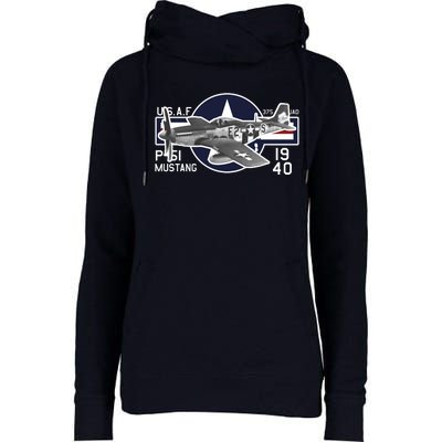 P51 Mustang Ww2 Womens Funnel Neck Pullover Hood