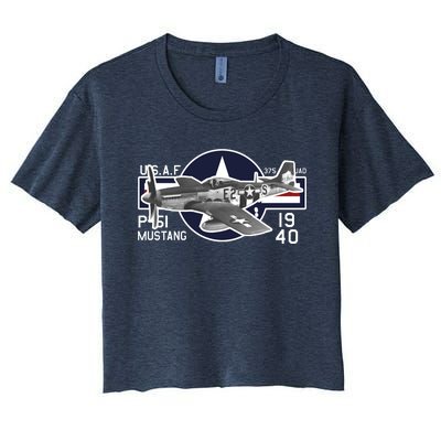 P51 Mustang Ww2 Women's Crop Top Tee