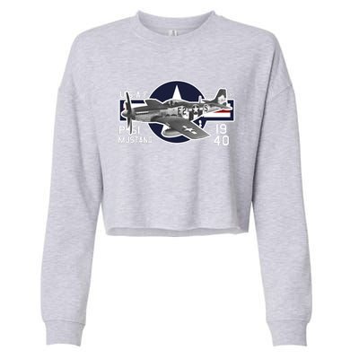 P51 Mustang Ww2 Cropped Pullover Crew