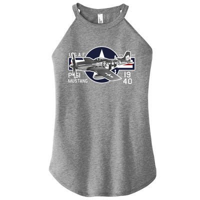 P51 Mustang Ww2 Women's Perfect Tri Rocker Tank