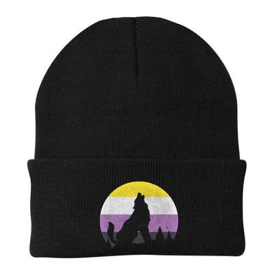 Pride Month Wolf Non Binary Equality Wolf Knit Cap Winter Beanie