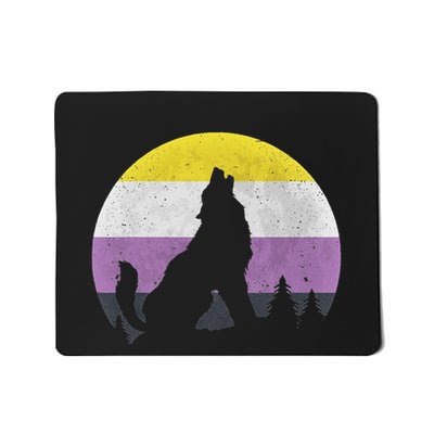 Pride Month Wolf Non Binary Equality Wolf Mousepad