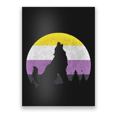 Pride Month Wolf Non Binary Equality Wolf Poster
