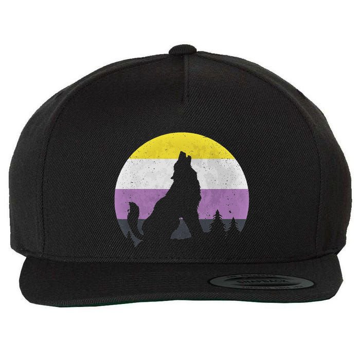 Pride Month Wolf Non Binary Equality Wolf Wool Snapback Cap