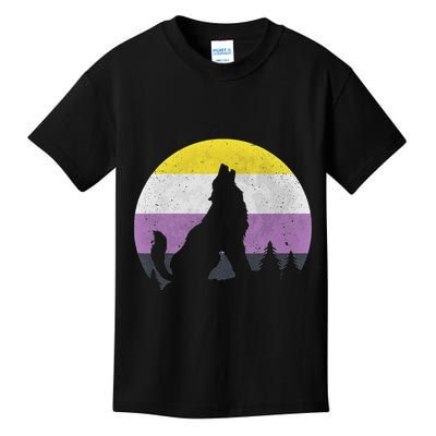Pride Month Wolf Non Binary Equality Wolf Kids T-Shirt