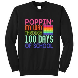 Poppin My Way Through 100 Days Funny 100th Day Of School Kid Sweatshirt