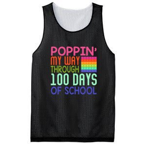 Poppin My Way Through 100 Days Funny 100th Day Of School Kid Mesh Reversible Basketball Jersey Tank