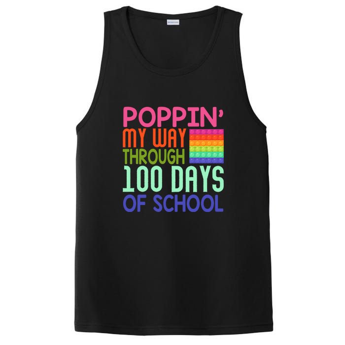 Poppin My Way Through 100 Days Funny 100th Day Of School Kid PosiCharge Competitor Tank