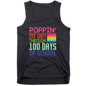 Poppin My Way Through 100 Days Funny 100th Day Of School Kid Tank Top