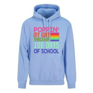 Poppin My Way Through 100 Days Funny 100th Day Of School Kid Unisex Surf Hoodie