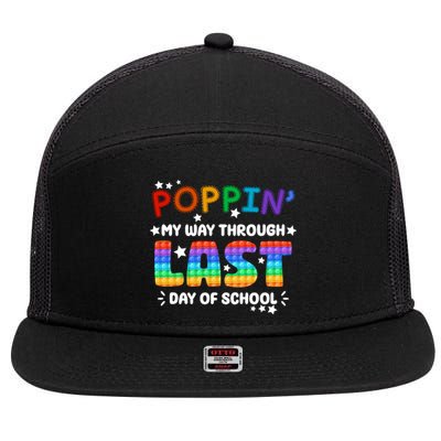 Poppin My Way Through Last Day Of School 7 Panel Mesh Trucker Snapback Hat