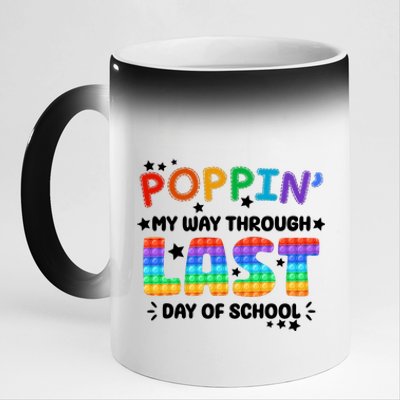 Poppin My Way Through Last Day Of School 11oz Black Color Changing Mug