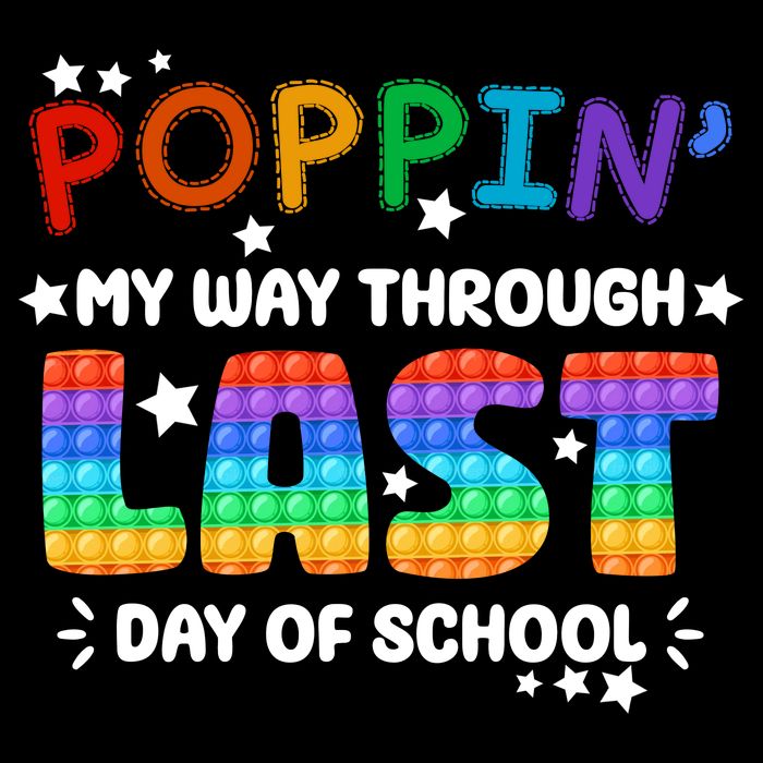 Poppin My Way Through Last Day Of School Pom Pom 12in Knit Beanie