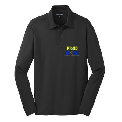 Pround Mom World Down Syndrome Awareness Day Gift Silk Touch Performance Long Sleeve Polo