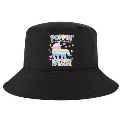 Poppin' My Way Through 100 Days Of School Rainbow Unicorn Fidget Toy Cool Comfort Performance Bucket Hat