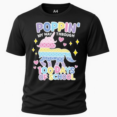 Poppin' My Way Through 100 Days Of School Rainbow Unicorn Fidget Toy Performance Shirt