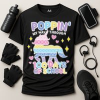 Poppin' My Way Through 100 Days Of School Rainbow Unicorn Fidget Toy Performance Shirt