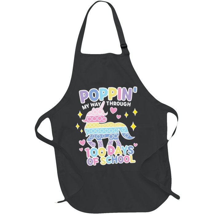 Poppin' My Way Through 100 Days Of School Rainbow Unicorn Fidget Toy Apron