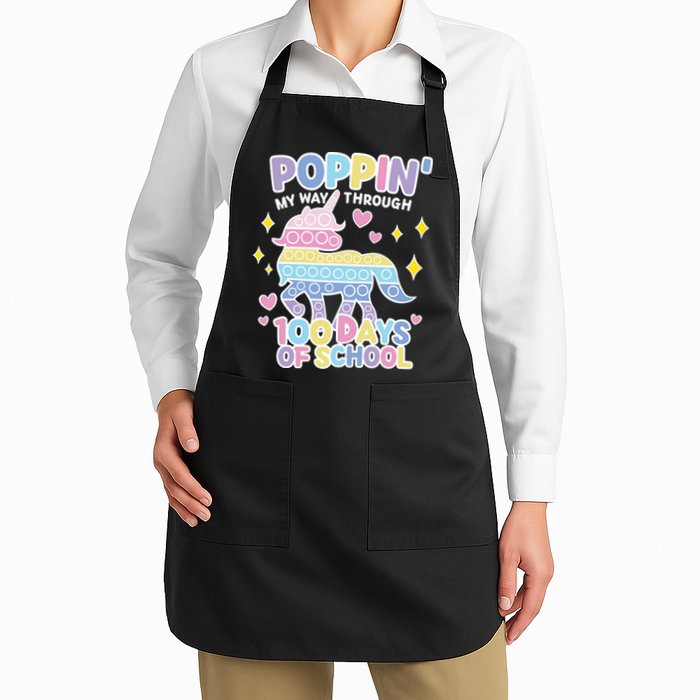 Poppin' My Way Through 100 Days Of School Rainbow Unicorn Fidget Toy Apron