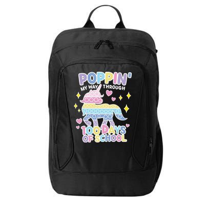Poppin' My Way Through 100 Days Of School Rainbow Unicorn Fidget Toy City Backpack