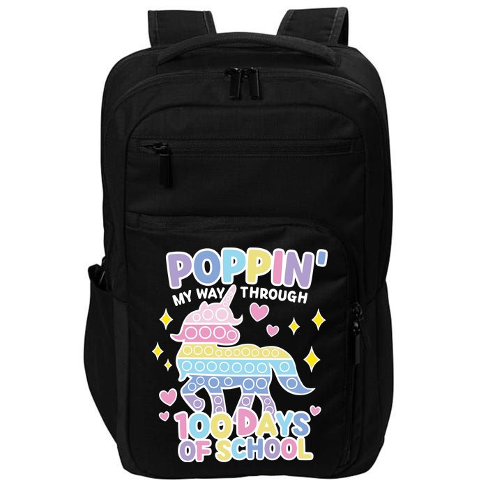 Poppin' My Way Through 100 Days Of School Rainbow Unicorn Fidget Toy Impact Tech Backpack