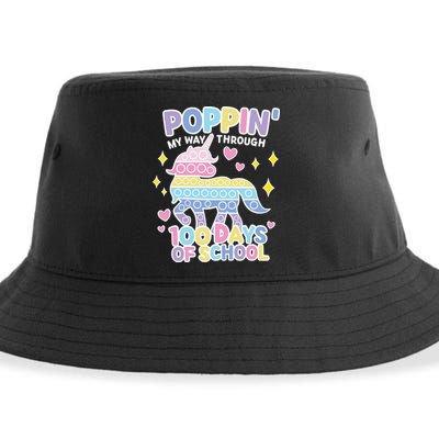 Poppin' My Way Through 100 Days Of School Rainbow Unicorn Fidget Toy Sustainable Bucket Hat