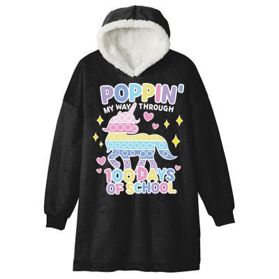 Poppin' My Way Through 100 Days Of School Rainbow Unicorn Fidget Toy Hooded Wearable Blanket