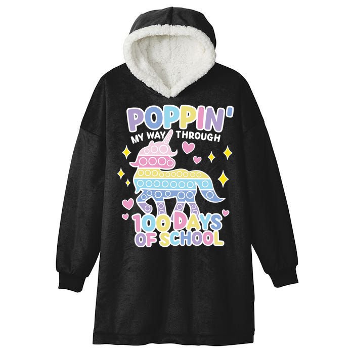 Poppin' My Way Through 100 Days Of School Rainbow Unicorn Fidget Toy Hooded Wearable Blanket