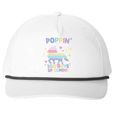 Poppin' My Way Through 100 Days Of School Rainbow Unicorn Fidget Toy Snapback Five-Panel Rope Hat