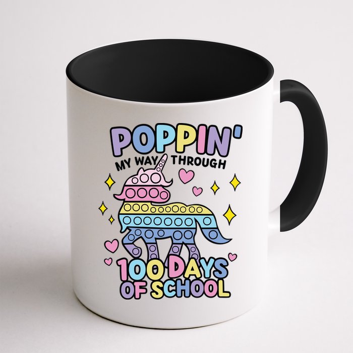 Poppin' My Way Through 100 Days Of School Rainbow Unicorn Fidget Toy Mug
