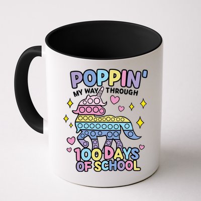 Poppin' My Way Through 100 Days Of School Rainbow Unicorn Fidget Toy Mug
