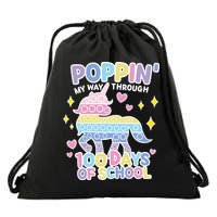 Poppin' My Way Through 100 Days Of School Rainbow Unicorn Fidget Toy Drawstring Bag