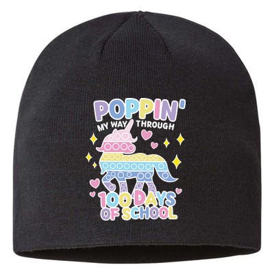 Poppin' My Way Through 100 Days Of School Rainbow Unicorn Fidget Toy Sustainable Beanie