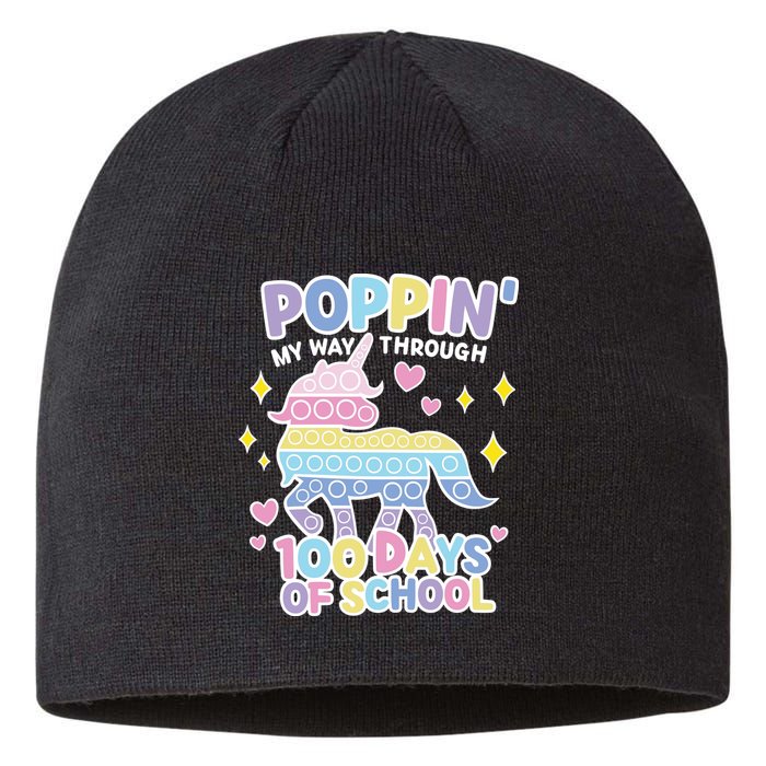 Poppin' My Way Through 100 Days Of School Rainbow Unicorn Fidget Toy Sustainable Beanie