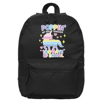 Poppin' My Way Through 100 Days Of School Rainbow Unicorn Fidget Toy 16 in Basic Backpack